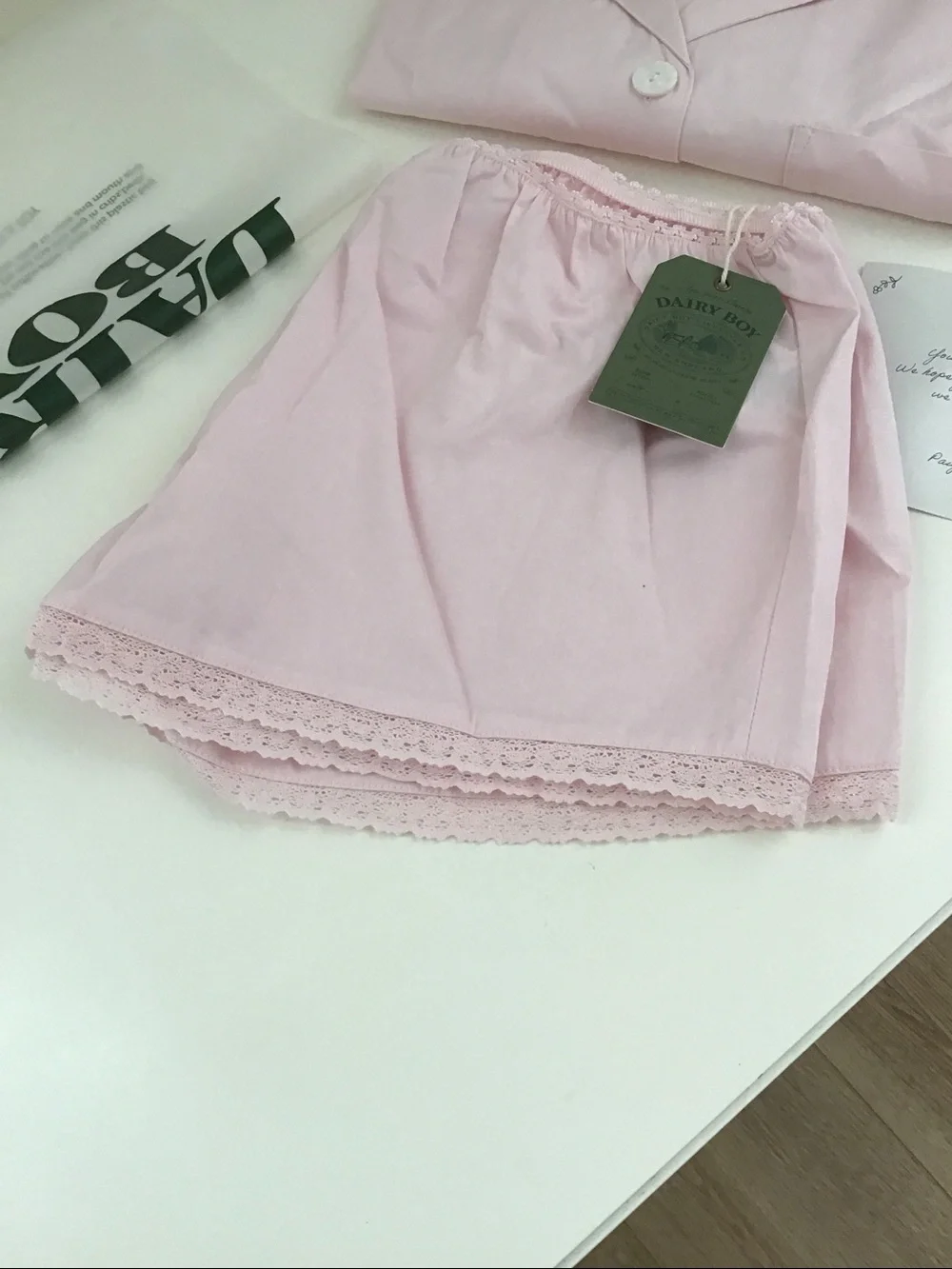 Dairy Boy Sleep Set country club blush – shorts & top szS